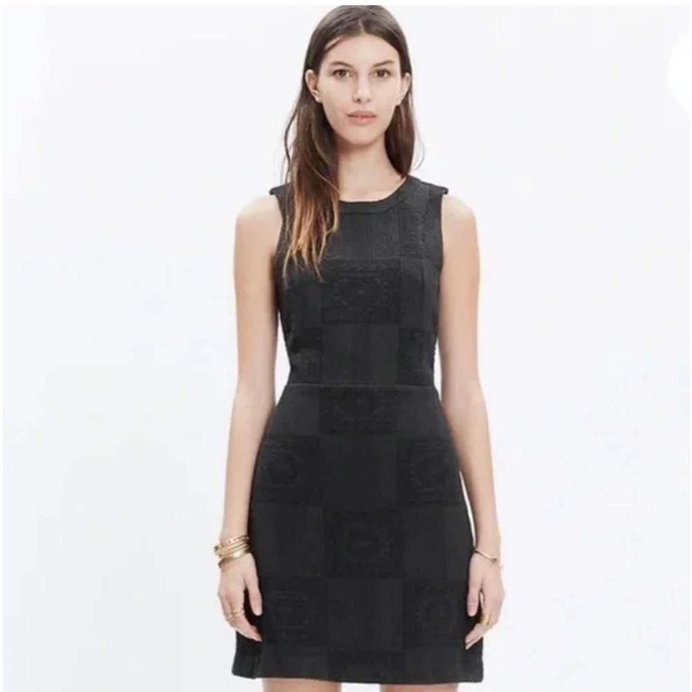 NWT Madewell Black Textured Afternoon Dress E9038 size 4